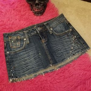 Embellished Micro Mini Jean Skirt SOLD